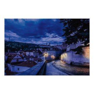 Evening street in Prague Poster