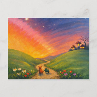 evening stroll postcard