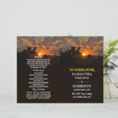 Evening Sunset Scene, Rustic Wedding Programme (Standing Front)