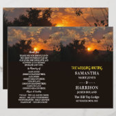 Evening Sunset Scene, Rustic Wedding Programme (Front/Back)