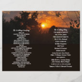 Evening Sunset Scene, Rustic Wedding Programme (Back)