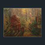 Evening - The Watch by Vincent van Gogh Postcard<br><div class="desc">Evening: The Watch (after Millet) by Vincent van Gogh is a vintage fine art post impressionism daily life portrait painting featuring a peasant couple at the end of a long day of work. The wife is knitting some clothes, the baby is sleeping in the bassinet and the husband is pealing...</div>