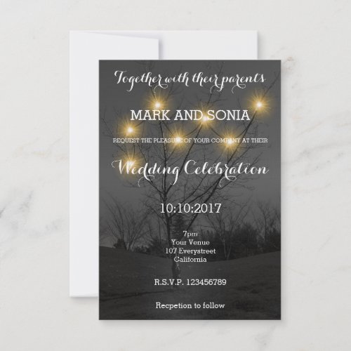 Evening Tree Garden Wedding Invitation