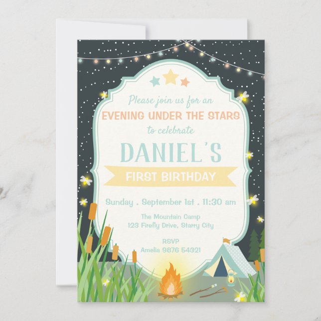 Evening Under The Stars Birthday Invitation (Front)