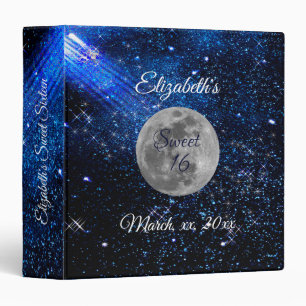 Evening Under the Stars Full Moon Night Sky Space 3 Ring Binder