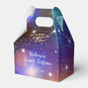 Evening Under the Stars Galaxy Stars  Sweet 16 Favor Boxes