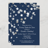 Evening Under the Stars with Silver Glitter Invitation (Front/Back)