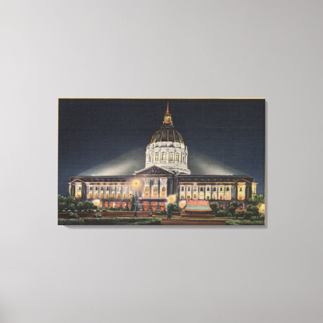 Evening View of City Hall Canvas Print (Front)