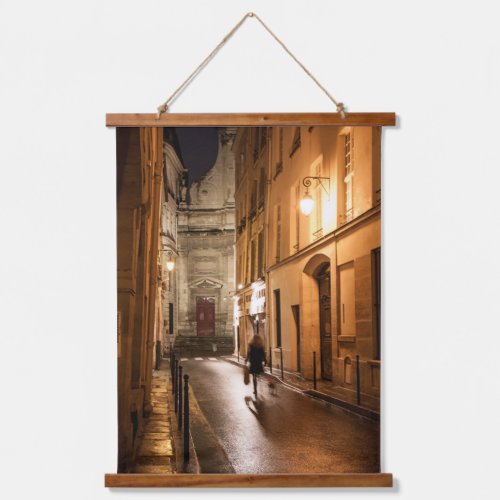Evening walk in Paris Wood Topped Wall Tapestry
