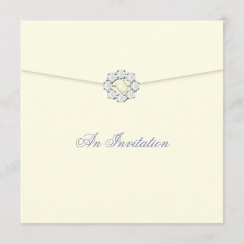 Evening Wedding Invitation Pearl & Diamond Broach by Truly_Uniquely at Zazzle
