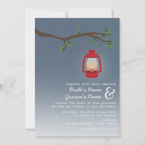 Evening Wedding - Red Oil Lantern Invites