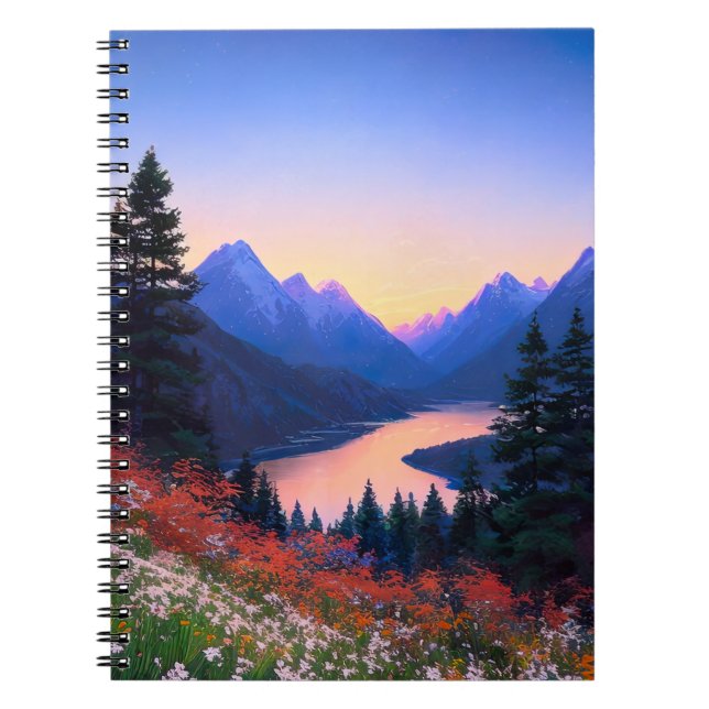 Evening's Grace in the Mountain Valley Notebook (Front)