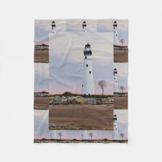 Evening's Lighthouse Fleece Blanket