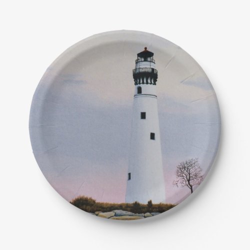 Evening&#39;s Lighthouse Paper Plates