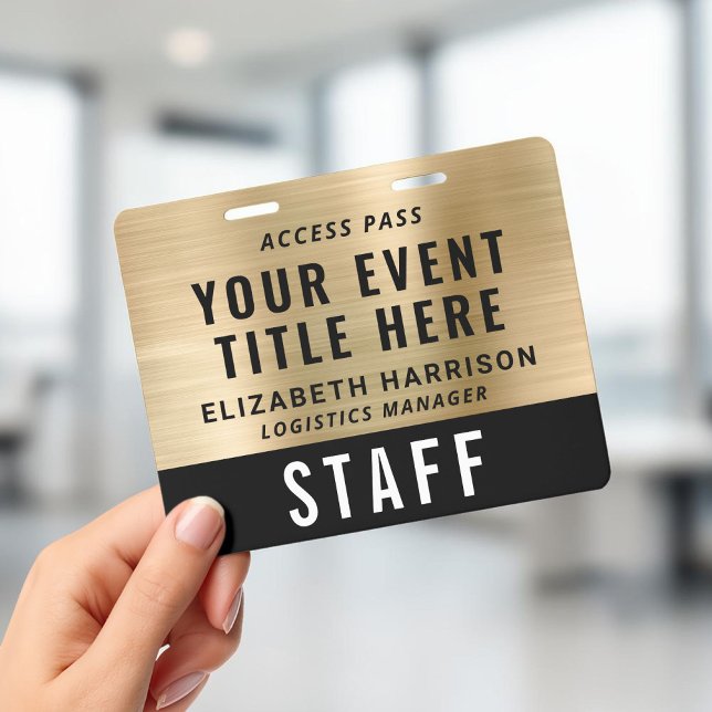 Event Access Pass VIP Staff Crew Black Gold ID Badge (Event Access Pass VIP Staff Crew Black Gold ID Badge)