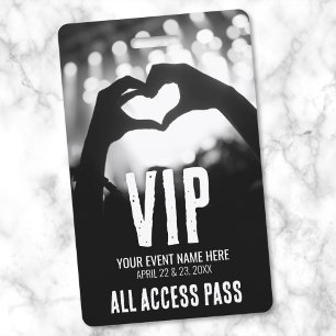 Event All Access Pass Black White VIP Badge