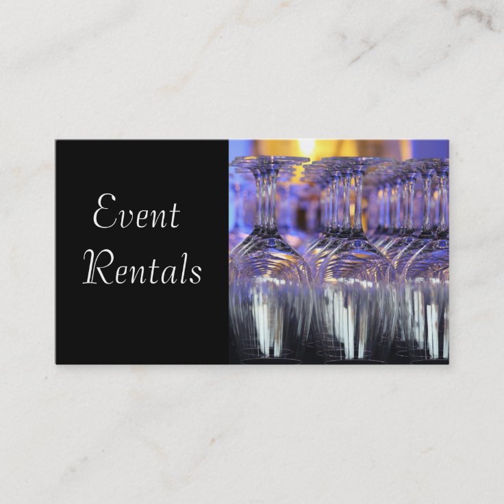 Event and Party Supplies Rental Business Card Zazzle