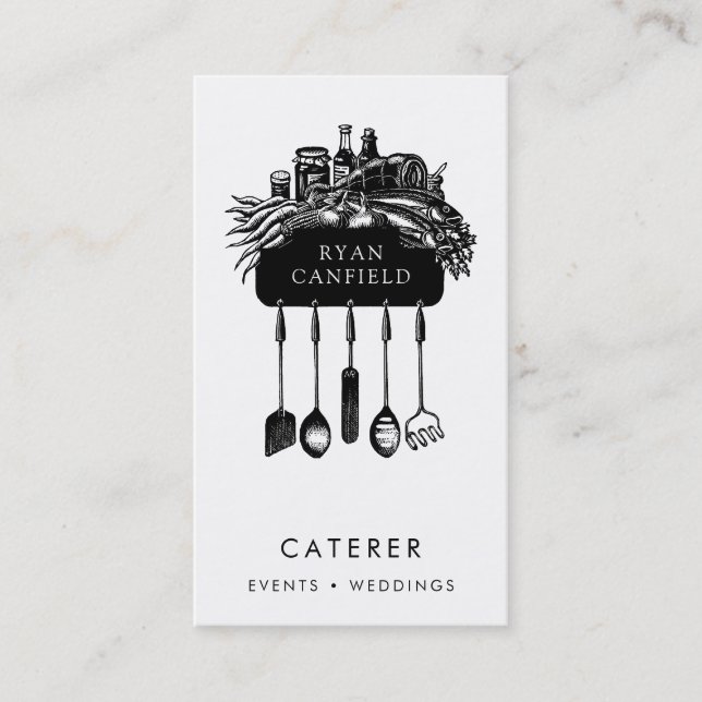 Event And Wedding Caterer Business Card (Front)