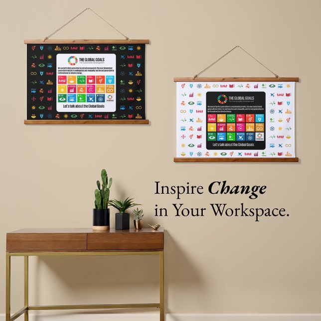 Event Backdrop SDG Wall Art for Classrooms Offices (Zazzle-Event-Backdrop SDG Wall-Art for-Classrooms-Offices-Homes Global Goals for Sustainable Develop)