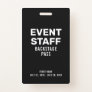 Event Backstage Pass Event Staff Black ID Badge