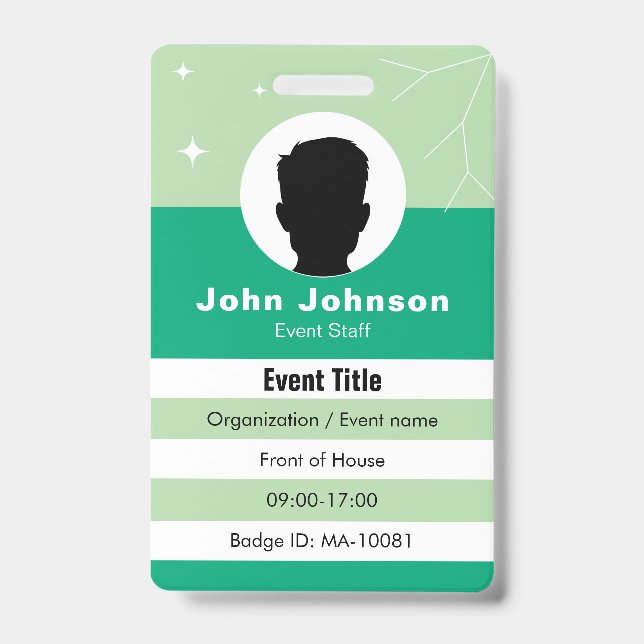 Event badge data (Front)