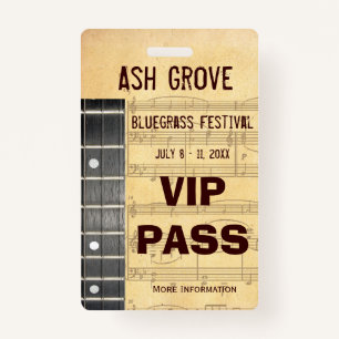 Event Badge For Access To Music Themed Event