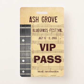 Event Badge For Access To Music Themed Event by DigitalDreambuilder at Zazzle