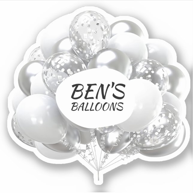Event Balloons Glitter Party Planner Sticker (Front)