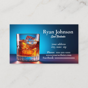Event bartender business card