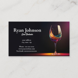 Event bartender business card