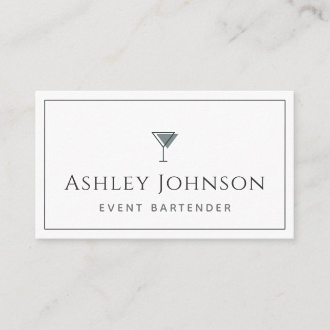 Event Bartender Cocktail Mixologist Classic White Business Card (Front)