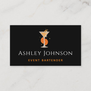 Event Bartender Mixologist Tropical Cocktail Bar Business Card