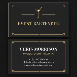 Event Bartender Professional Business Card