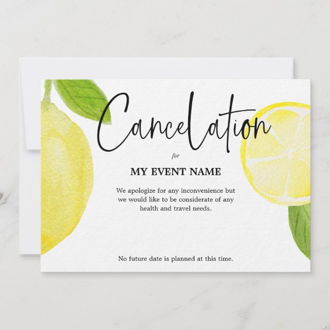 Event Cancelation due to COVID-19 Invitation (Front)