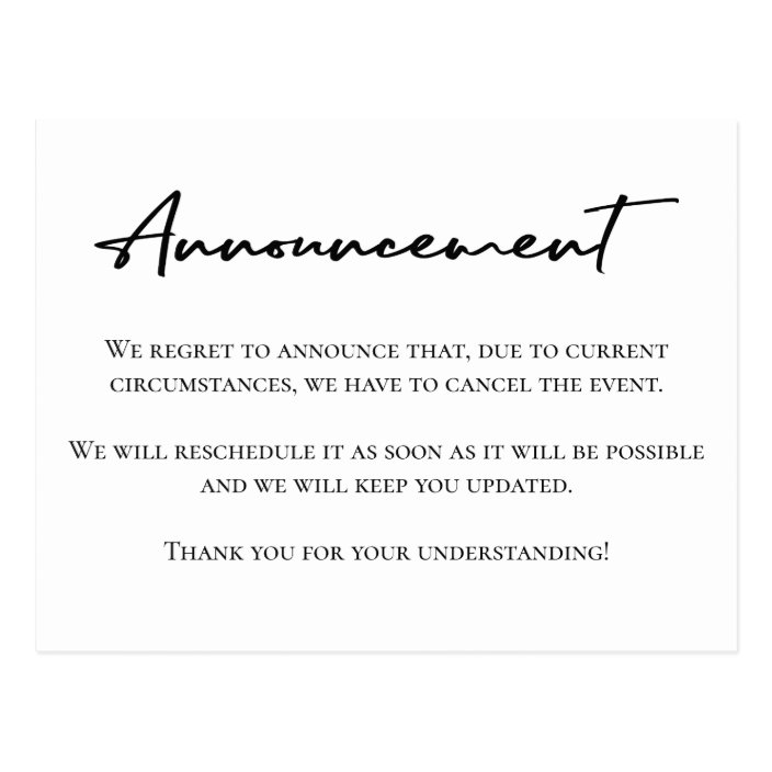 event-cancellation-black-and-white-announcement-postcard-zazzle