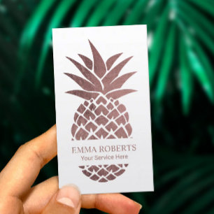 Event Catering Rose Gold Pineapple Personal Chef Business Card