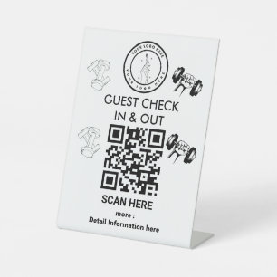 Event Check-in Gym Studio Minimal Terracotta Pedestal Sign