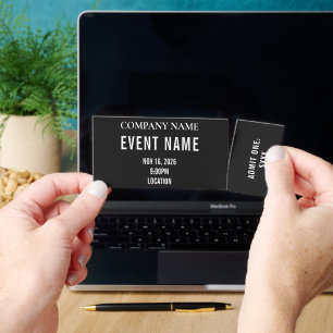 Event Concert Ticket DIY Tickets Black Template