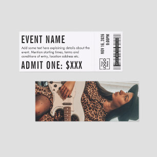 Event Concert Ticket DIY Tickets Photo Template