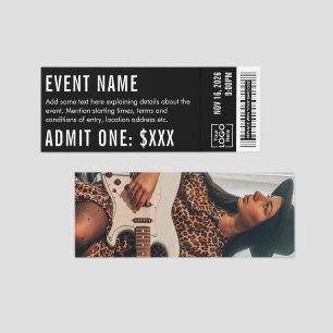Event Concert Ticket DIY Tickets Photo Template