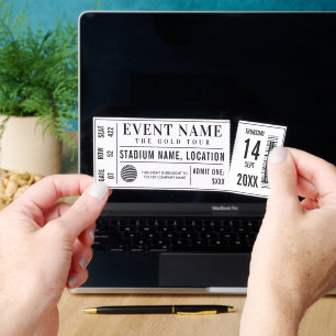 Event Concert Ticket DIY Tickets Template Retro
