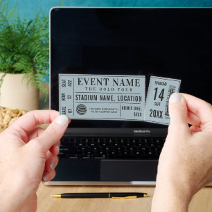 Event Concert Ticket Tickets Template Retro Blue