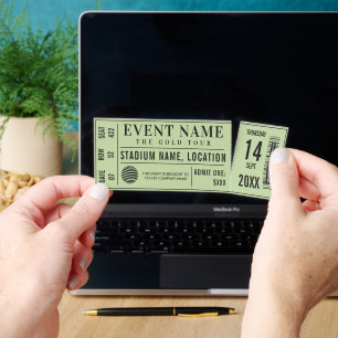 Event Concert Ticket Tickets Template Retro Green