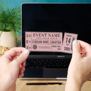 Event Concert Ticket Tickets Template Retro Pink