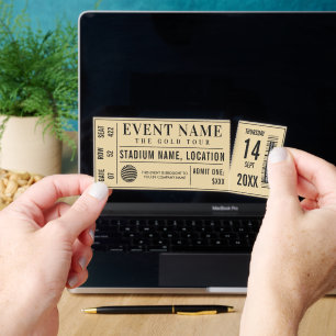 Event Concert Ticket Tickets Template Retro Yellow