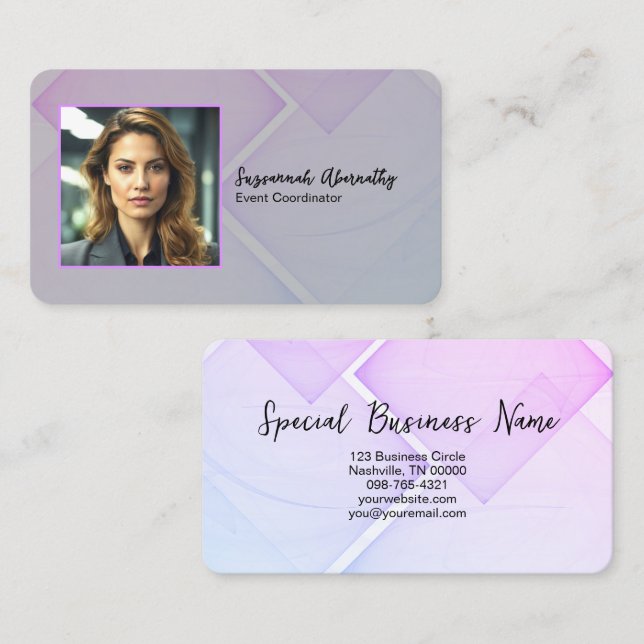 Event Coordinator  Professional Square Photo  Business Card (Front/Back)