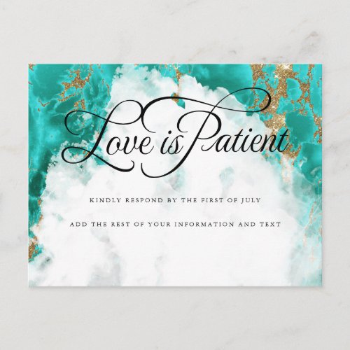 Event Delay Modern Turquoise Watercolor Geode Postcard