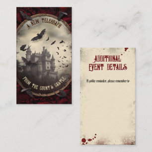 Event Details Website Dracula's Castle Enclosure Card
