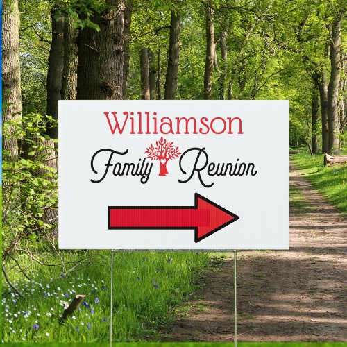 Event Direction Right Arrow Family Reunion Sign