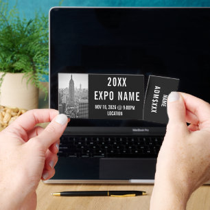 Event Expo Ticket DIY Tickets Photo Black Template